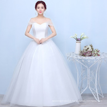 SLS034YC Plus Size Women Dress for Bride 2019 New Wedding Dress Off Shoulder Snow White Adjustable Lace Up Tulle Wedding Dress